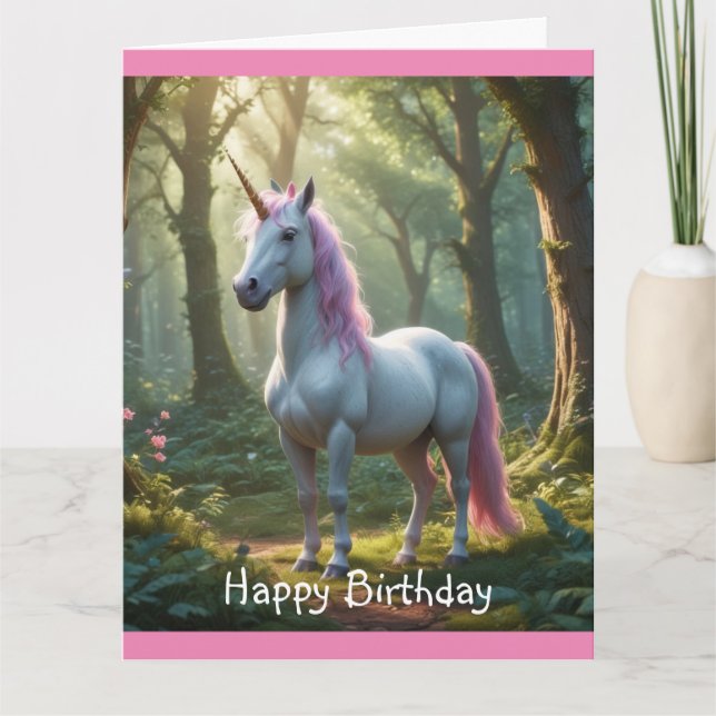 Magic Unicorn Birthday Kort (Framsida)