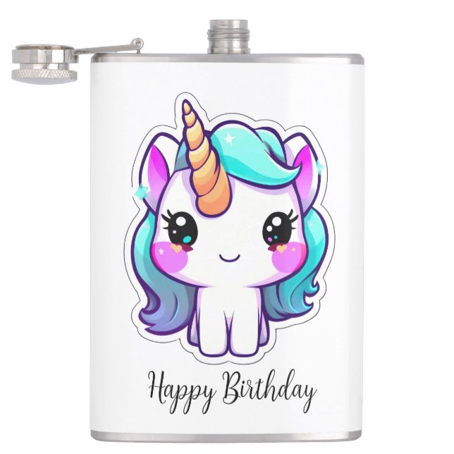 Magic Unicorn Birthday Önskemål - Kawaii Stil Fickplunta (Öppnad)