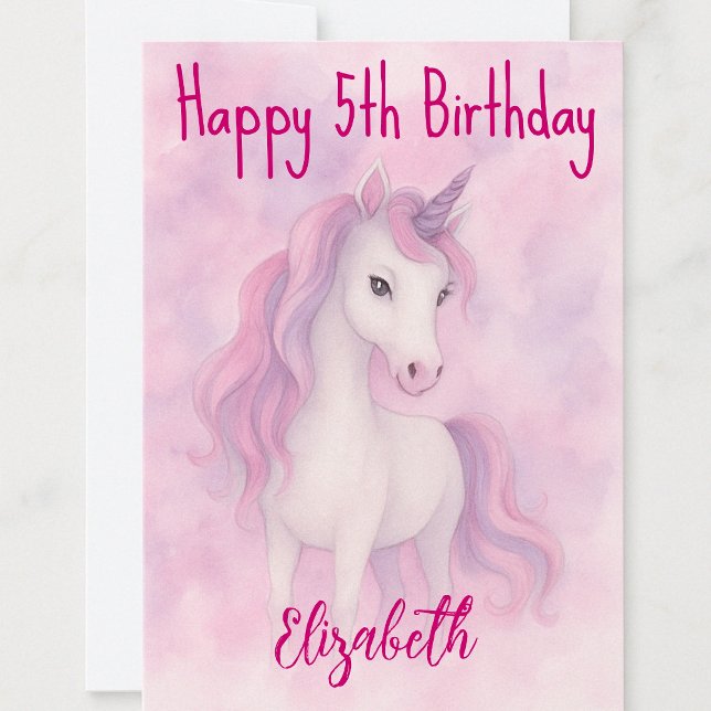 Magic Unicorn Birthday Önskemål Kort (Skapare uppladdad)