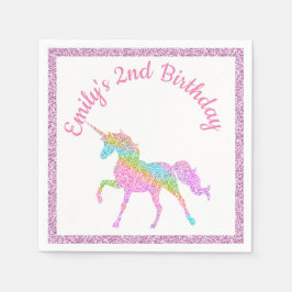 Magic Unicorn Birthday Personlig Pappersservett