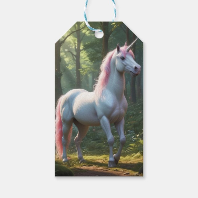Magic Unicorn Birthday Presentetikett (Framsidan)