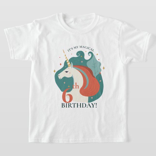 Magic Unicorn Birthday T Shirt (Laydown)