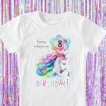 Magic Unicorn Birthday T Shirt<br><div class="desc">Gå in i en värld av förtjusning med vår Magic Unicorn Birthday T-shirt, där varje detalj gnistar med giftig charm och pulserande nyanser. Den här t-tröjan ger en magisk beröring åt vilken färgad som helst. Med skuggor av rosa, blått, grönt, gult och lila fångar de stollig och glädje. För en...</div>