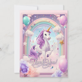 Magic Unicorn Birthday - tack för ditt kort - Regn
