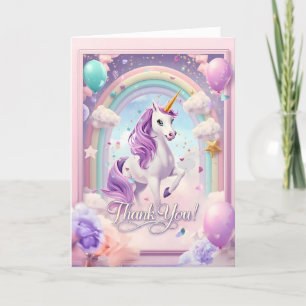 Magic Unicorn Birthday - tack för ditt kort - Regn