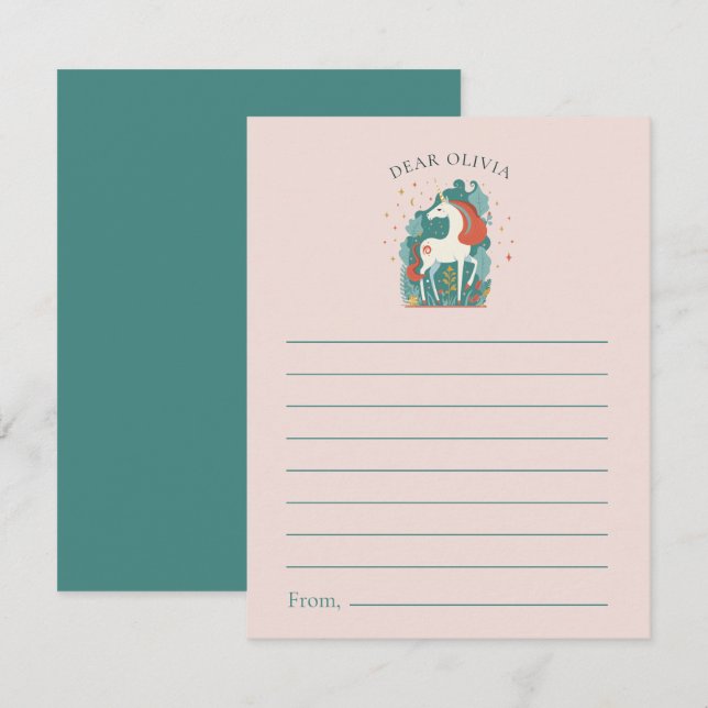 Magic Unicorn Birthday Time Capsule Önskemål & Rådkort (Fram/baksida)