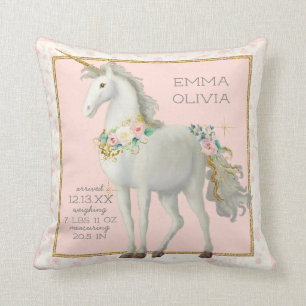 Magic Unicorn BOHO Blommigt Flicka Kudde