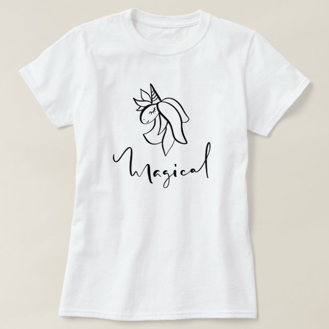Magic Unicorn Calligraphy T-Shirt (Design framsida)