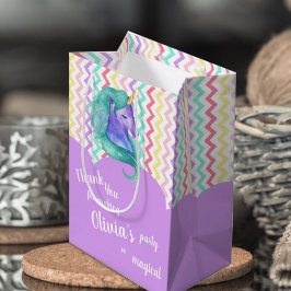 Magic Unicorn Chevron Pastel Barns födelsedag Favo