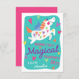 Magic Unicorn Classroom Valentine Day Card Inbjudningar