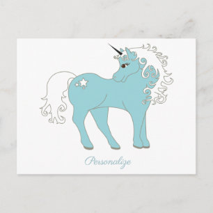 Magic Unicorn Cute & Adworthy med stjärnor Vykort