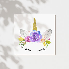 Magic Unicorn, Cute Unicorn, Girl Nursery, Rosa Canvastryck