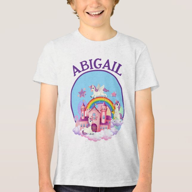 Magic Unicorn Dreams Personlig Tee for Girls (Framsida)