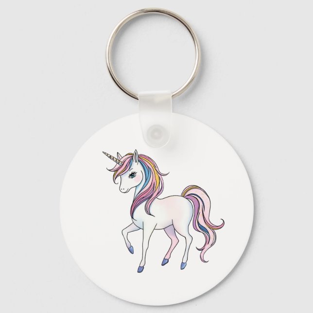 Magic Unicorn Dreams - Whimsical Fantasy Design Nyckelring (Framsida)