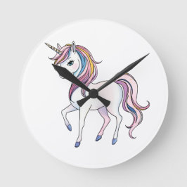 Magic Unicorn Dreams - Whimsical Fantasy Design Rund Klocka