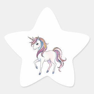 Magic Unicorn Dreams - Whimsical Fantasy Design Stjärnformat Klistermärke