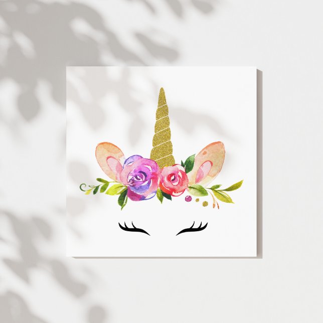 Magic Unicorn, Fairy Tale, Girl Nursery, Rosa Canvastryck (Skapare uppladdad)