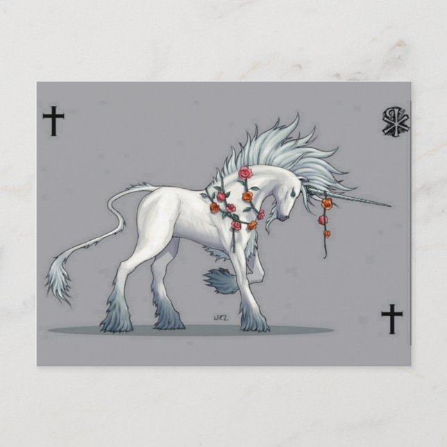 Magic Unicorn Fantasy Art-vykort Vykort (Framsida)