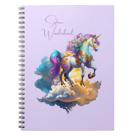 Magic Unicorn Fantasy Clouds Romantik Birthday Anteckningsbok
