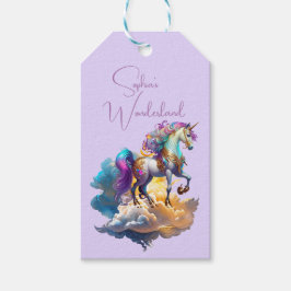 Magic Unicorn Fantasy clouds romantik födelsedag Presentetikett