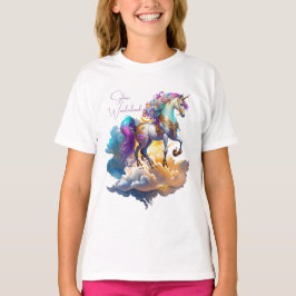 Magic Unicorn Fantasy clouds romantik födelsedag T Shirt