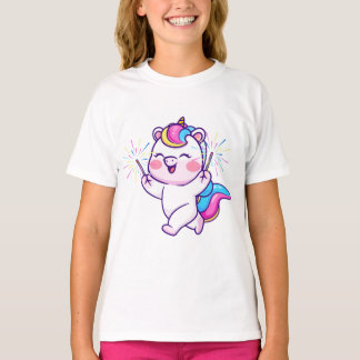 Magic Unicorn Firande - Sparkly & Cute Girls T Shirt