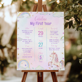 Magic Unicorn First Year Milestone Sign Poster