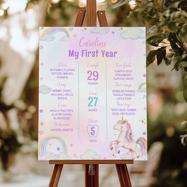 Magic Unicorn First Year Milestone Sign Poster (Skapare uppladdad)