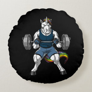 Magic Unicorn Fitness Gym Workout BodyBuilder Rund Kudde