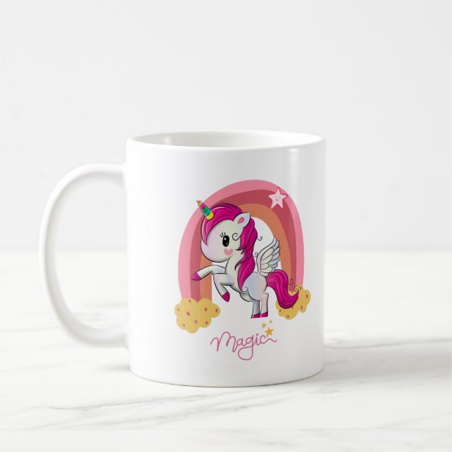 Magic Unicorn Fläkt Klubb Kaffemugg (Vänster)