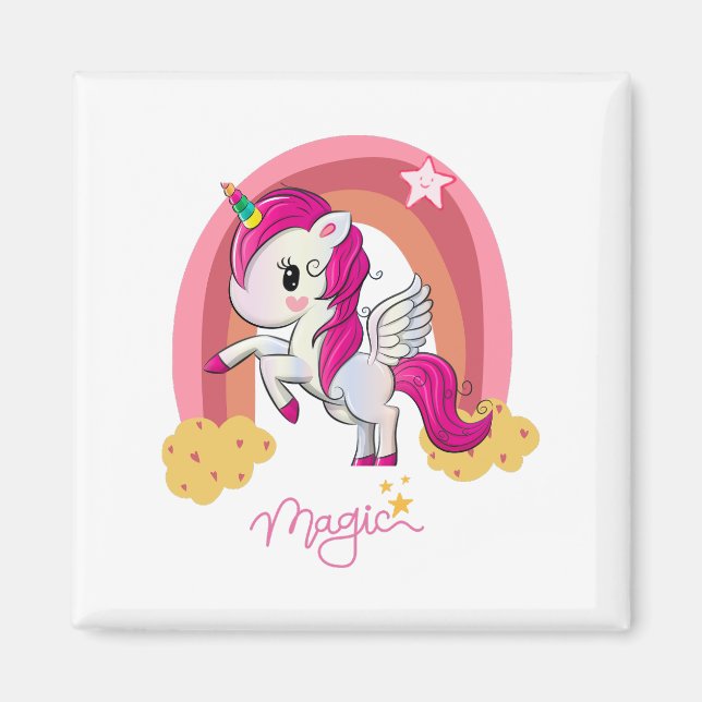 Magic Unicorn Fläkt Klubb Magnet (Framsidan)