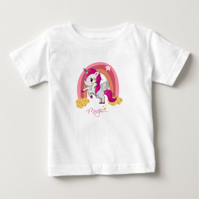 Magic Unicorn Fläkt Klubb T Shirt (Framsida)
