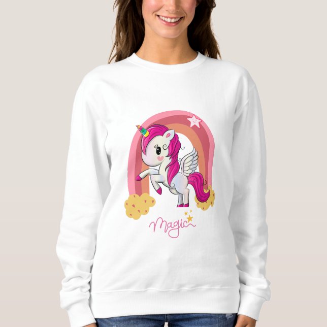 Magic Unicorn Fläkt Klubb T Shirt (Framsida)