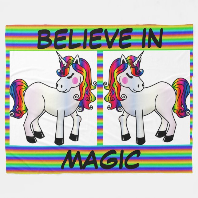 Magic Unicorn Fleecefilt (Framsidan (Horisontell))