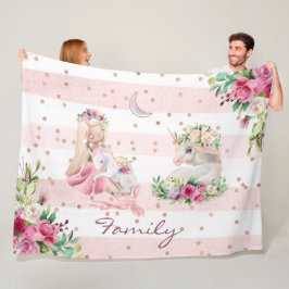 Magic Unicorn Flicka Fleecefilt