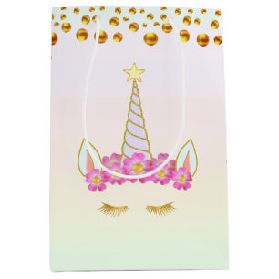 Magic Unicorn Flowers & Guld Confetti Medium Gift
