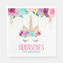 Magic Unicorn Födelsedagsfest Baby Shower Napkins Pappersservett