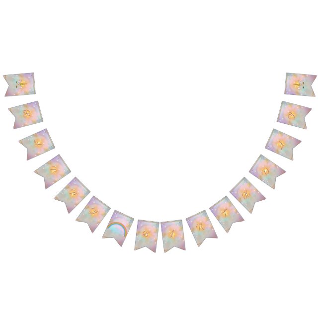 Magic Unicorn Födelsedagsfest Bunting Banner Vimplar (Alla)