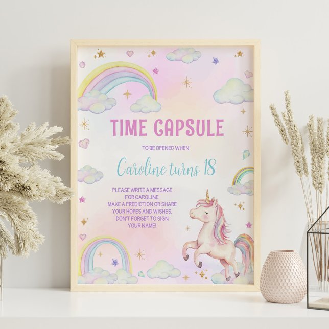Magic Unicorn Födelsedagsfest Capsule-tecken Poster (Skapare uppladdad)