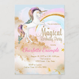 Magic Unicorn Födelsedagsfest inbjudan
