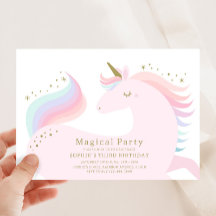 Magic Unicorn Födelsedagsfest inbjudan