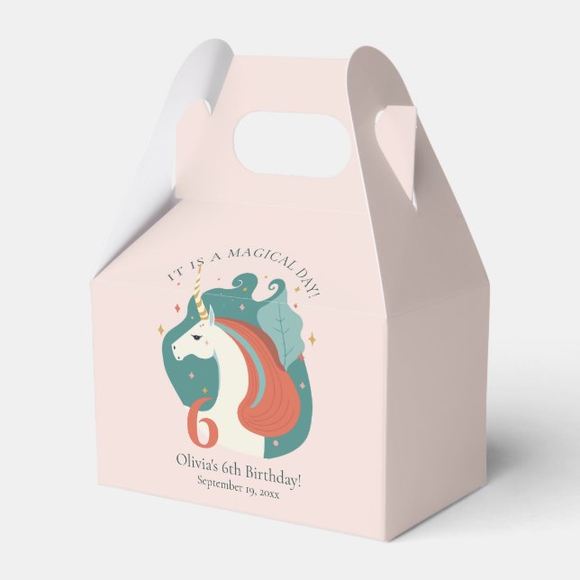 Magic Unicorn Födelsedagsfest Presentaskar (Framsidan Sidan)