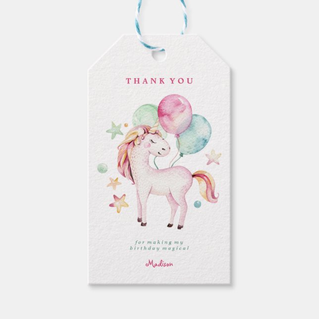 Magic Unicorn Gift Tag Presentetikett (Framsidan)