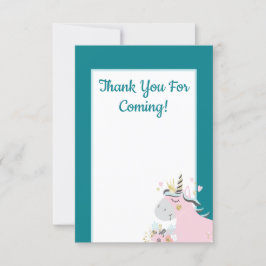 Magic Unicorn Girl's Födelsedagsfest Hand Write Tack Kort