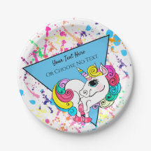 Magic Unicorn Girly Rainbow Retro Paint Splatter