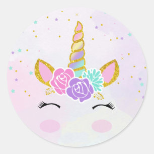 Magic Unicorn Glitter Runt Klistermärke