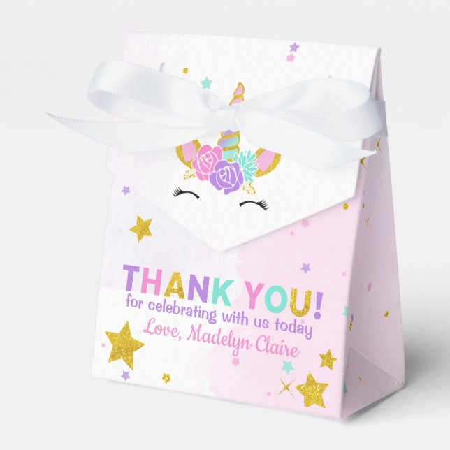 Magic Unicorn Glitter Stars Birthday Presentaskar (Framsidan Sidan)