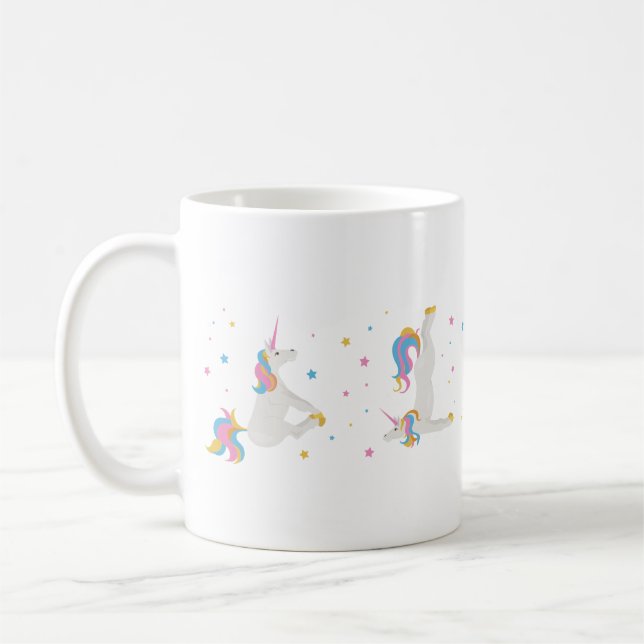 Magic Unicorn gör yoga Kaffemugg (Vänster)