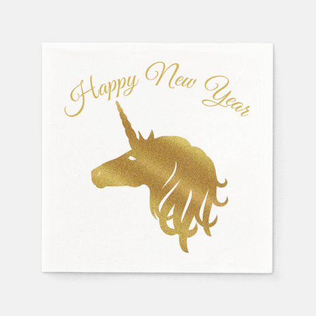 Magic Unicorn Gott nytt år Napkin Pappersservett (Framsidan)