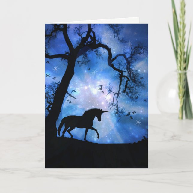 Magic Unicorn Grattis på födelsedagen Card Kort (Framsida)